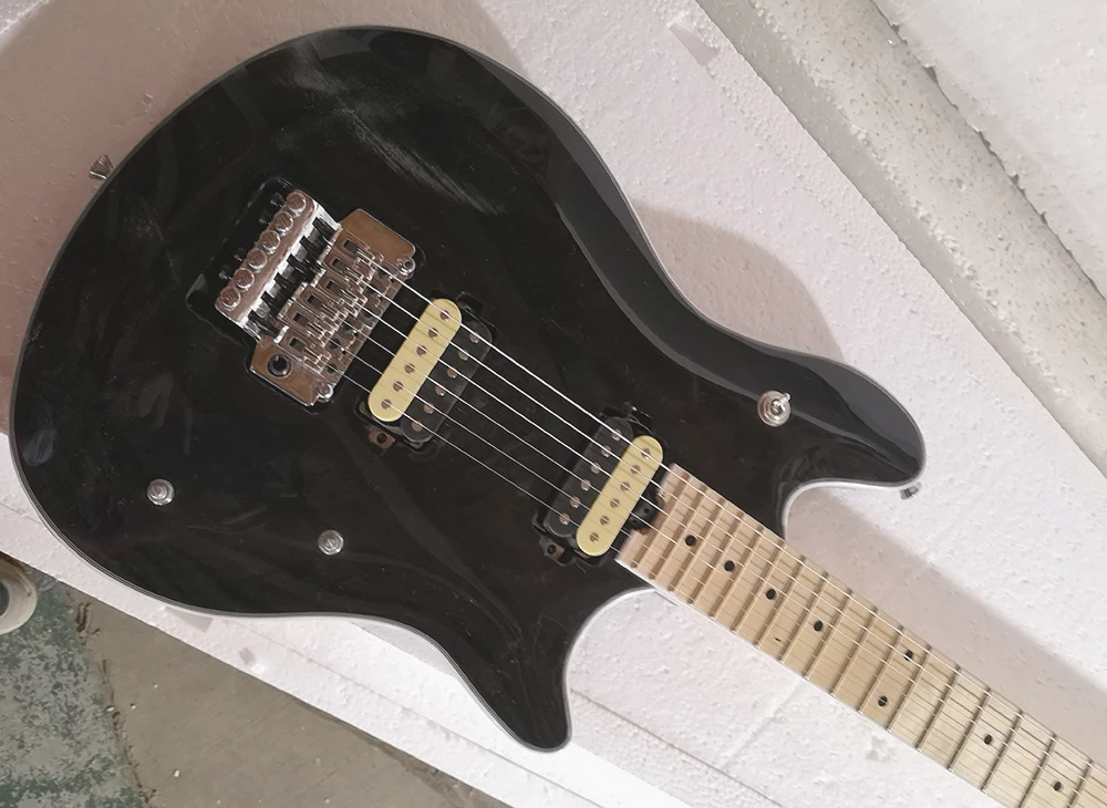 Factory Outlet-6 Strings Glossy Black Electric Guitar with Humbuckers Pickups,Maple Fretboard