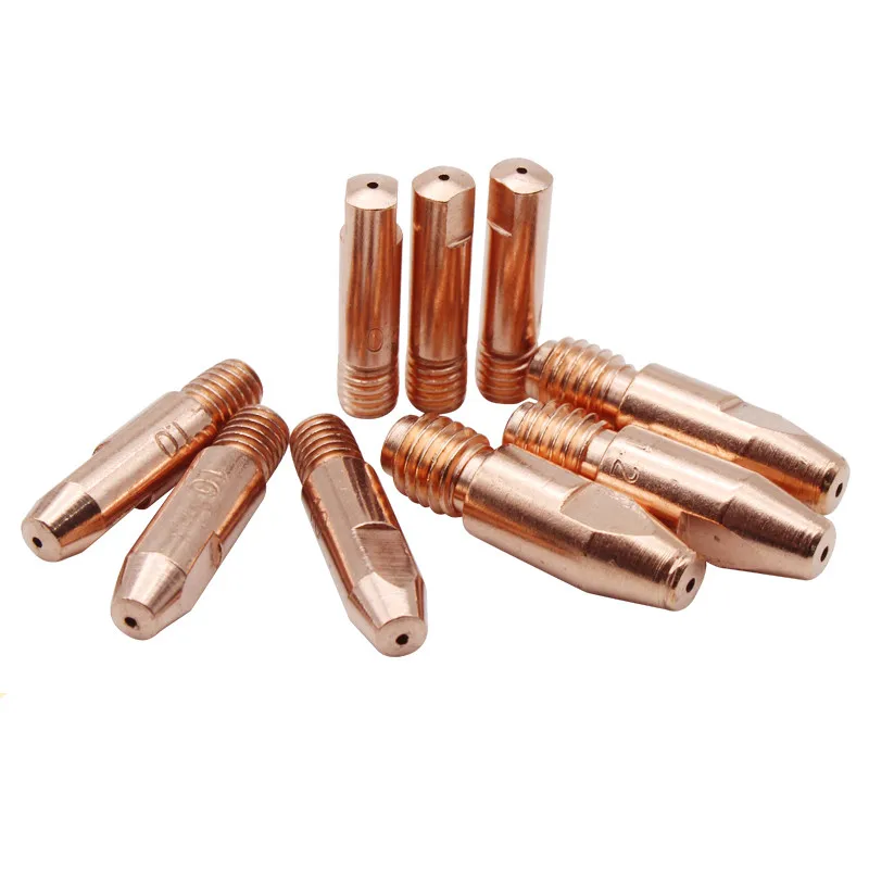 20pcs M6 0.8/1.0/1.2mm M6*28mm Copper Contact Tips Welding Nozzles for 24KD MIG/MAG Welding Torch Tip M6 For Binzel Gas Nozzle