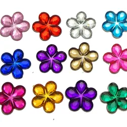 500 Acrylic Flatback Flower Rhinestone Gem 10mm DIY Embellishments Color Choice