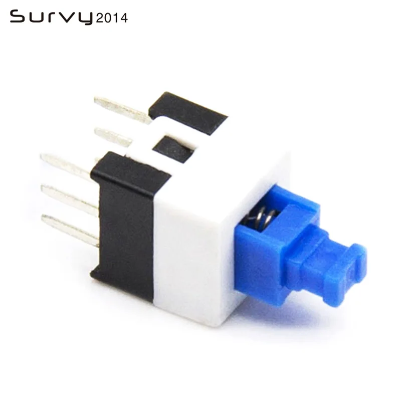 10PCS/Lot 7X7mm 7*7mm 6Pin Push Tactile Power Micro Switch Self lock On/Off button Latching switch Wholesale diy electronics