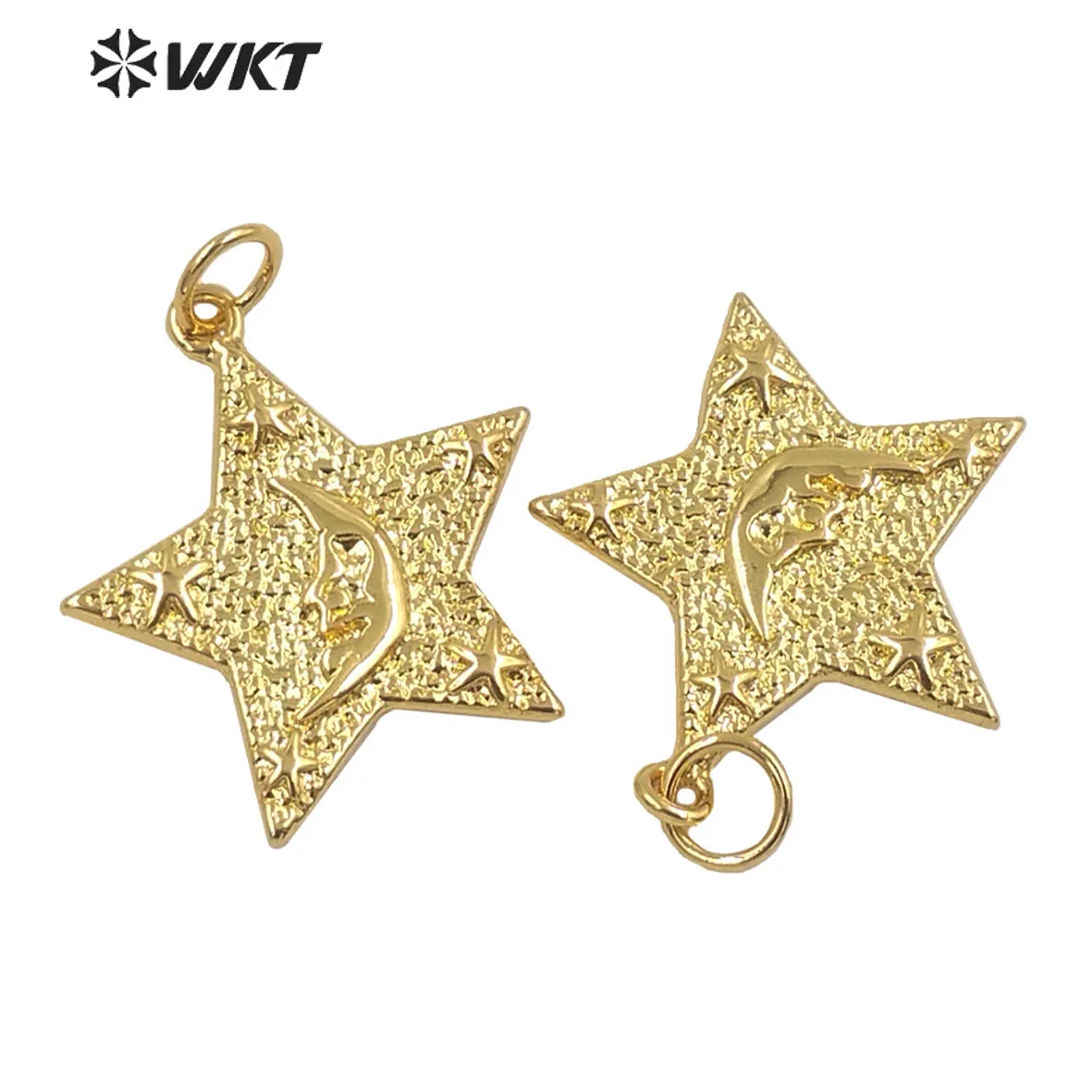 WT-MP212  Wholesale Most Popular Full Gold Electroplated Metal Sun And Star Pendant Women Purity Moon