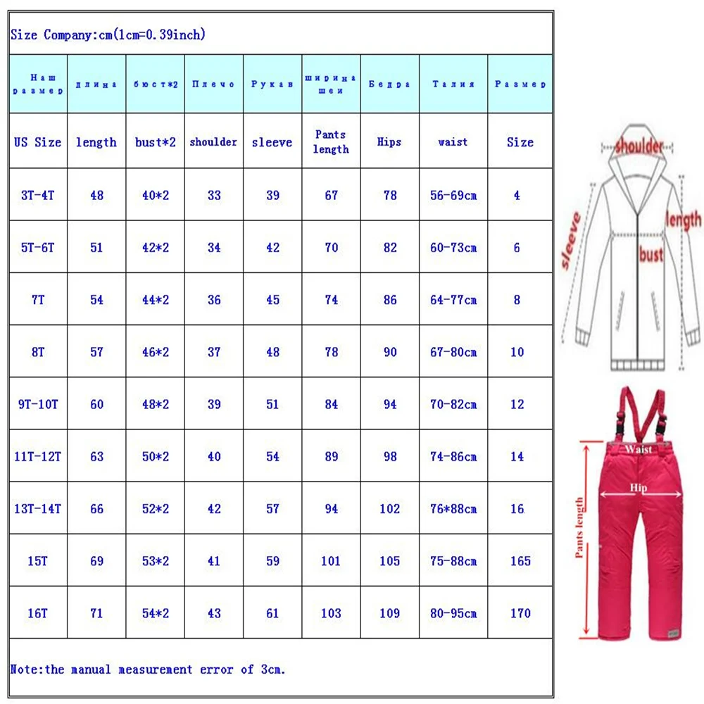 Kids Ski Suit Children Windproof Waterproof Warm Fleece Snow Suit Girls Boys Winter Skiing And Snowboarding Jacket Pants Ski Set