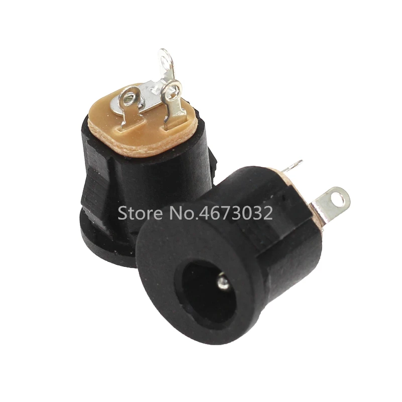 10pcs DC-022K 5.5*2.1mm DC power socket Round hole plug 5.5x2.1 DC connector Panel installation DC-022 With card slot