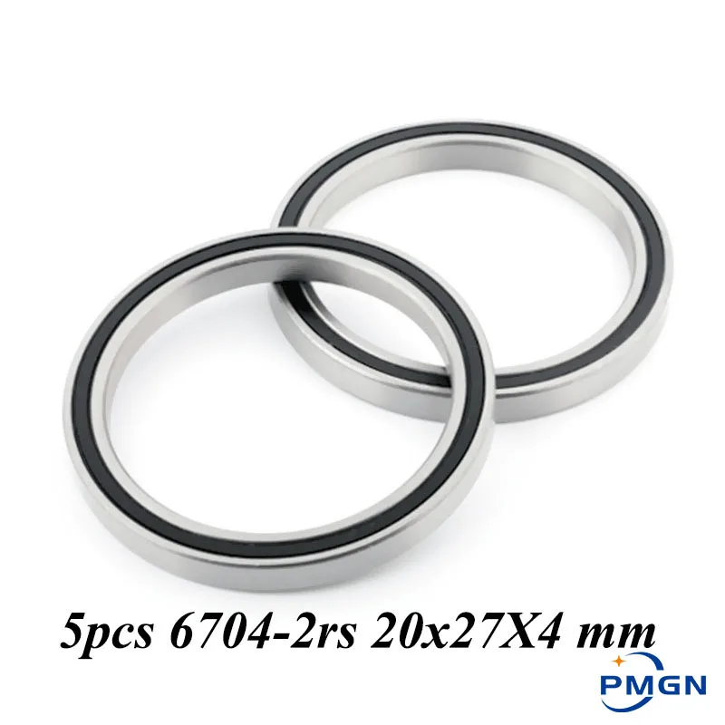 5PCS ABEC-5 6704-2RS High quality 6704RS 6704 2RS RS 20x27X4 mm Miniature Rubber seal Deep Groove Ball Bearing