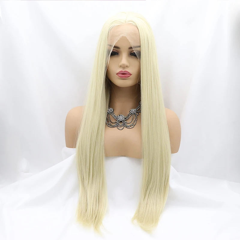 Highlighted Straight 613 13x4 Synthetic Lace Front Wig Honey Blonde Brown Frontal Transparent Lace Wigs For Black Women Colored