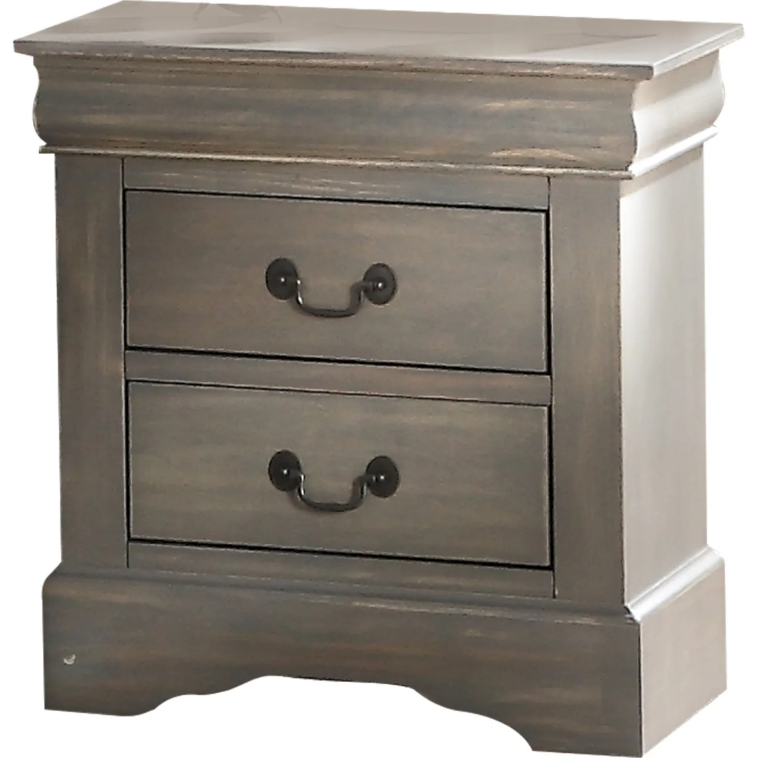 Nightstand  End Table Bedside Table   Nightstand in Antique Gray with Drawers  Suitable for Bedroom Living Room Side Table