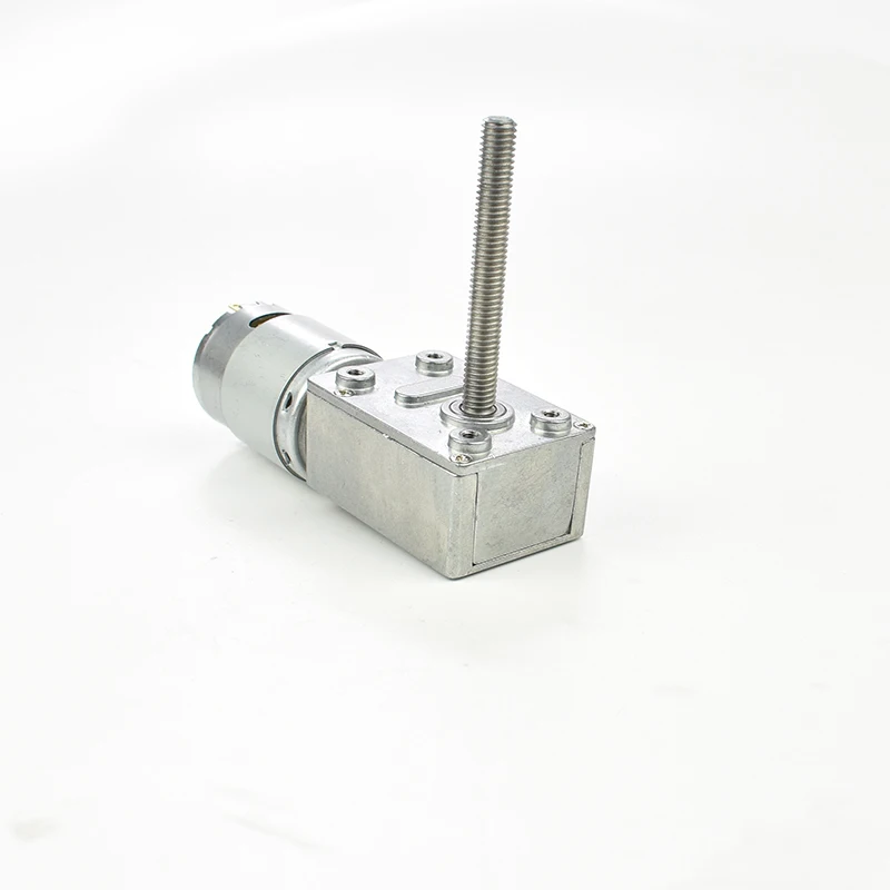JGY-385 Turbine Worm Miniature DC Deceleration Low Speed Motor M6 Screw Shaft Speed Regulating Motor 12V 24V DC Electric Motor