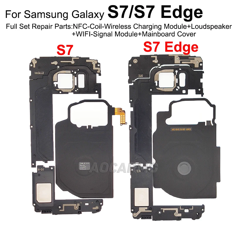 Aocarmo 1Set For Samsung Galaxy S7 Edge Wireless Charging Coil NFC Module Loudspeaker Signal Antenna Flex Cable Replacement Part