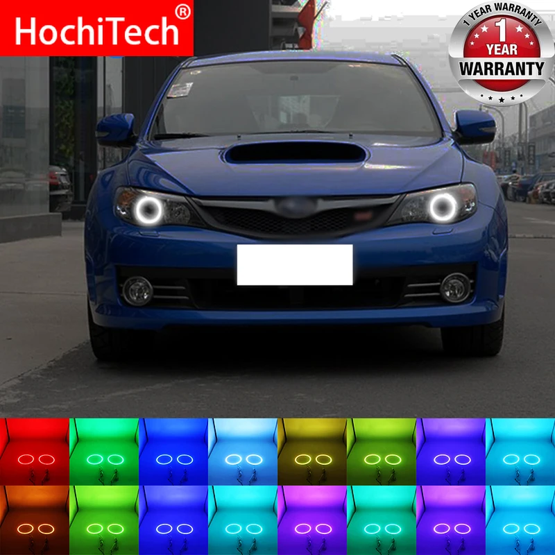 

Разноцветные светодиодсветодиодный RGB-лампы для фар, «ангельские глазки», «гало», «кольцевой глаз», ДХО, Радиочастотный пульт дистанционного управления для Subaru Impreza, WRX STI 2007-2011, аксессуары