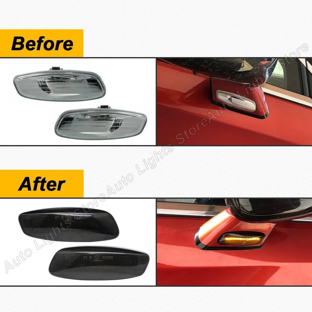 Cho Đồng Hồ C3 C4 C5 Cho Xe Đạp Peugeot 308 3008 5008 207 Hatchback Đèn LED Xe Hơi Ô Tô Đèn 2 LED Gương Blinker chuyển Tín Hiệu Năng Động Đèn