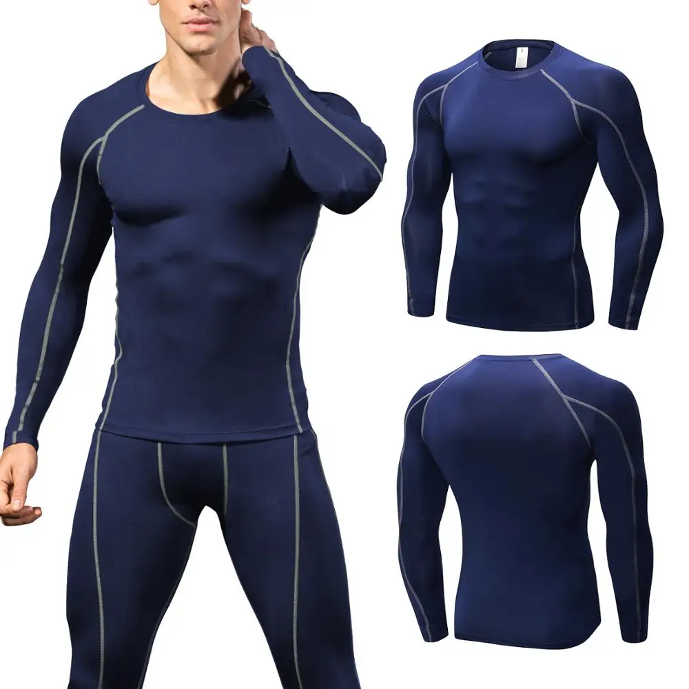 New Quick Dry Running Compression Shirt Men Fitness Long Sleeves Running Men Gym Shirt Tight Men Bodybuilding Sport T-shirt