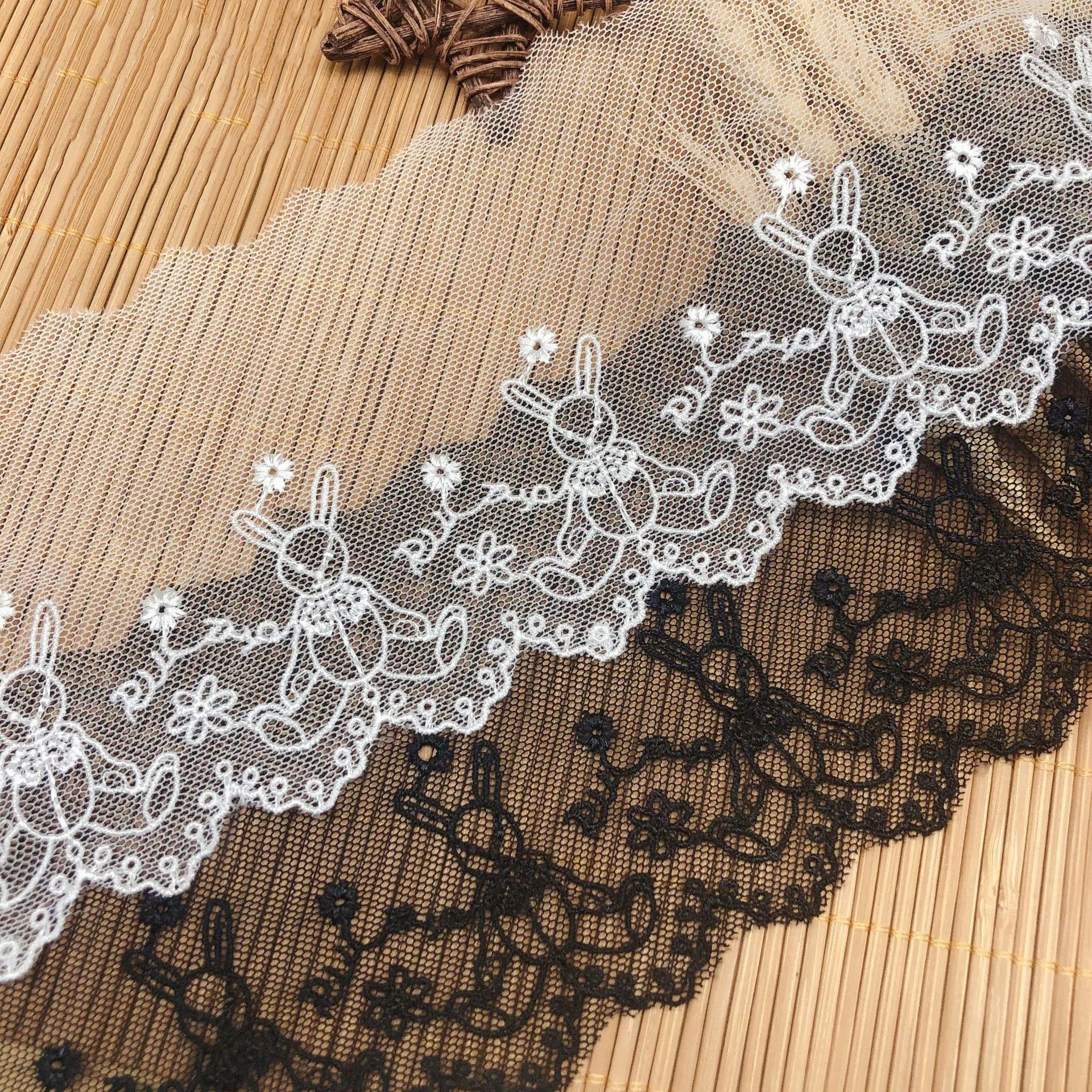 2yards 9.6cm new Lolita Net yarn embroidery lace vintage dress skirt dress fabric lace accessories