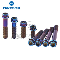 Wanyifa Titanium Bolt M6/M8x10 15 20 25 30 35 40 45 50 55 60mm 1.25 Pitch Flange Allen Key Head Screw for Motorcycle Disc Brake