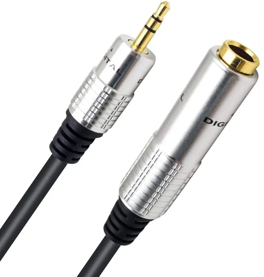 3.5mm to 1/4 Adapter, Male to 6.35mm Female TRS Stereo Audio Jack Plug for Laptop, Home Theater, Amplifiers 30cm/ 12inch