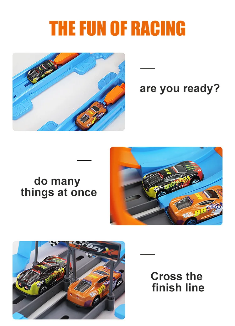 Racing Toys Track Stunt Speed Car Wheels DIY Rail Kits Assembled Model 18pcs Boys Girls Children Gift for Kid Christmas Present