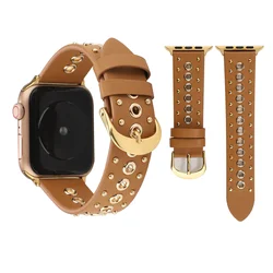 Leather Belt Strap For Apple Watch Bands 7 6 5 4 3 41mm 45mm 38/42mm bracelet For iWatch Band series 7 5 4 40mm 44mm Watchbands