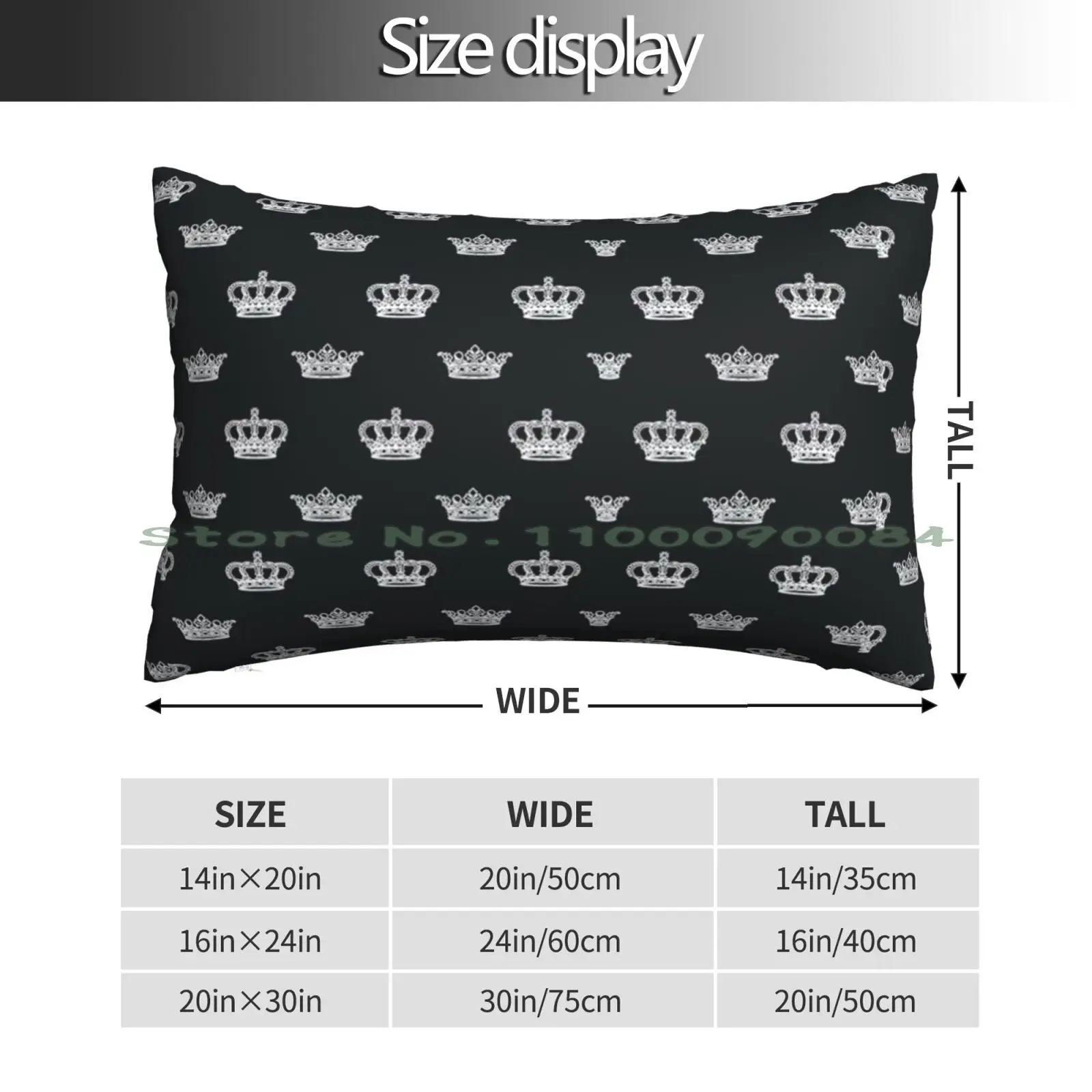 Kings And Queens Pillow Case 20x30 50*75 Sofa Bedroom Couture Crowns Trendy Fashion 2000s Long Rectangle Pillowcover Home