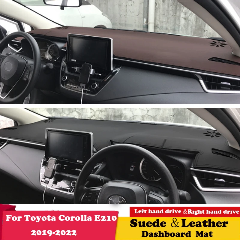 For Toyota Corolla E210 210 2019 2020-2022 Leather Dashmat Dashboard Cover Sunshade Protect Carpet Dash Mat Accessories Suede