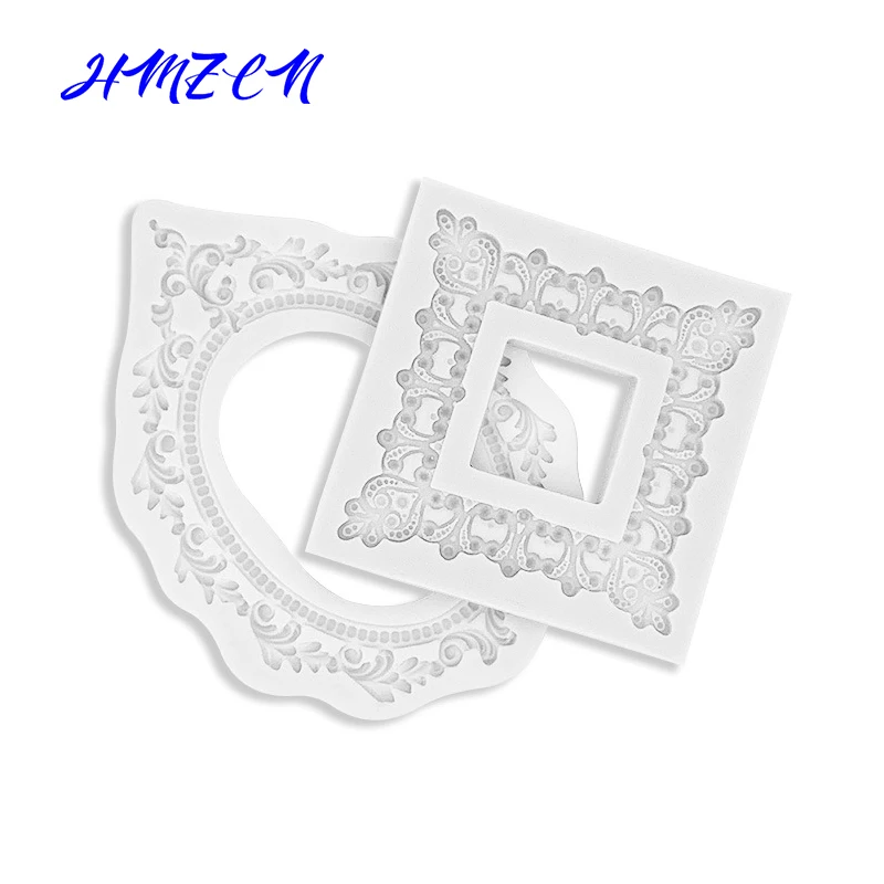 

Mirror Fondant Cake Decorating Tools Frame Chocolate Mold Silicone Baking Molds Clay Candy Moulds Kitchen Accessories