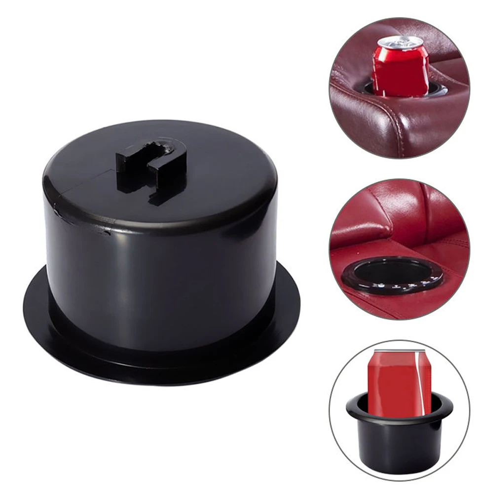 1Pcs Universal Black Plastic Drink Cup Can Holder For Marine RV Boat Cinema Yacht Sectional Couch Recliner Poker Table Tool