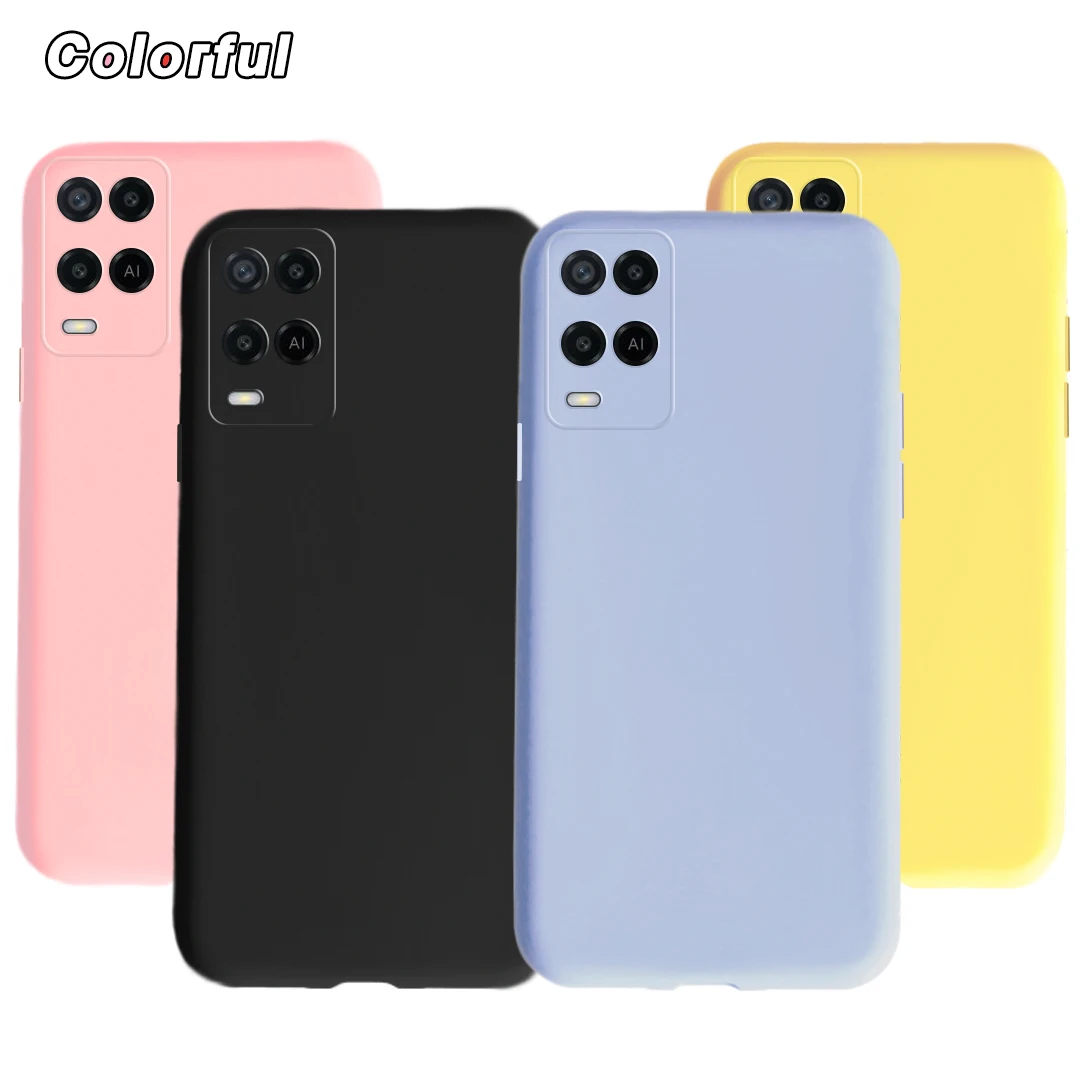 Liquid Silicone Case For OPPO A54 Case OPPO A54 A74 A94 4G Candy Color Soft Back Cover For OPPO A54 5G Phone Case A74 A94 Bumper