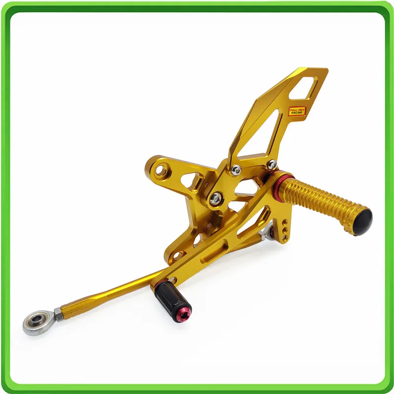 Adjustable Rearsets Rear set Footrest Foot Pegs Pedal for Kawasaki Ninja ZX6R ZX-6R 2007 2008 Gold