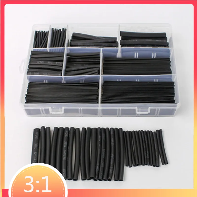 3：1 Thermoresistant Shrinking Tubing Assorted Wire Cable Insulation Sleeving ，Thermoresistant tube Heat Shrink wrapping kit