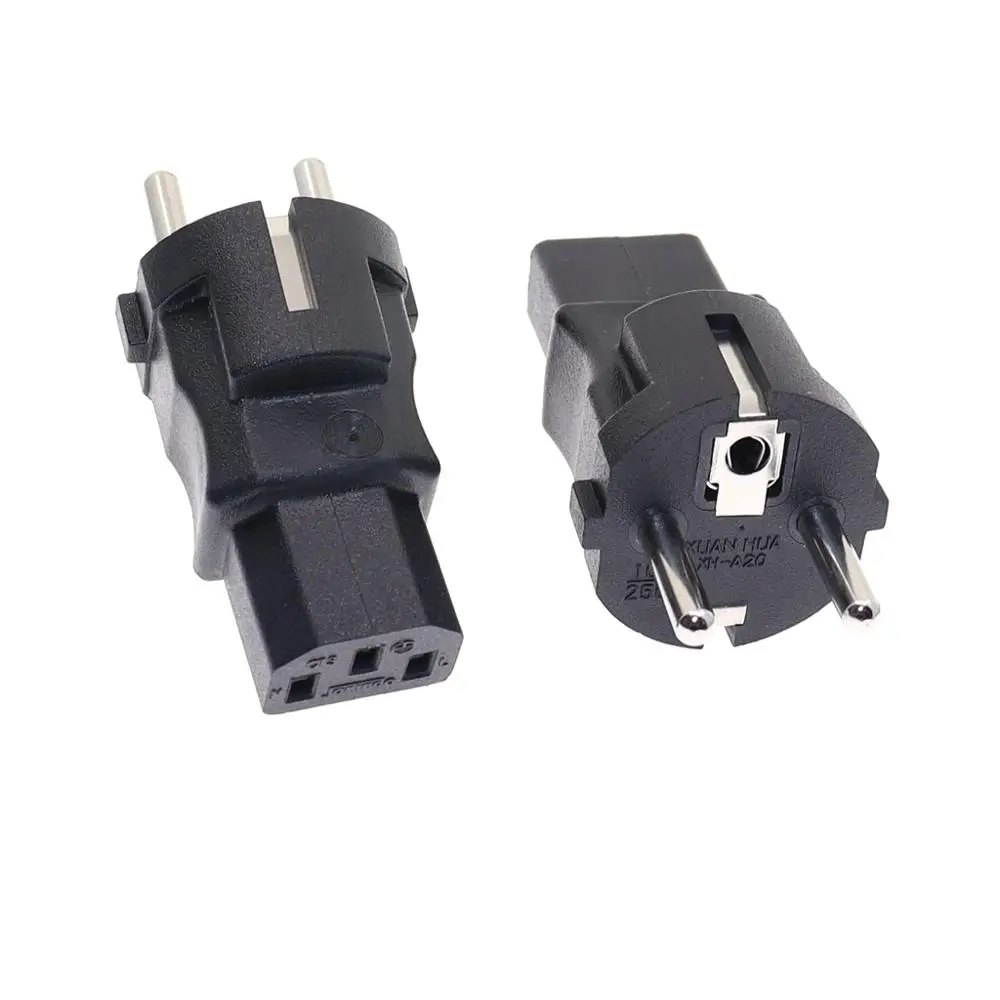 Europe to IEC320 C13 Adapter,EU Male to C13 3Pole Female AC Converter IEC320 C13 Female to Europe CEE7/7 3Pole Male AC Adapter