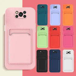 Card Holder Pocket Phone Case For Xiaomi Mi Poco X3 Nfc X3 Pro Poco M3 Pro F3 M2 X3 GT Silicone Wallet Card Slot Back Cover