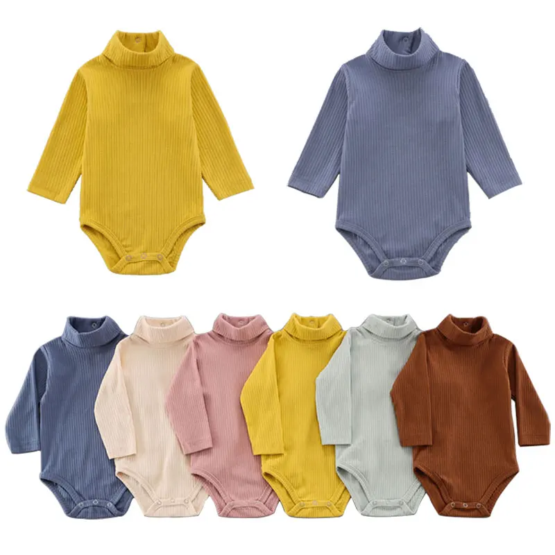 0-18 Months Baby 100%Cotton Clothes New Colors Autumn Winter Baby Girls Bodysuit Newborn Boys Long Sleeve Solid Baby Gifts