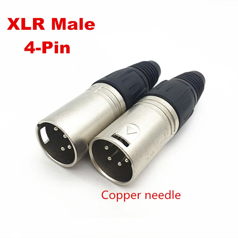 1pcs 고품질 4 핀 5Pin 구리 바늘 실버 도금 오디오 XLR 어댑터 여성/남성 5 콜 마이크 커넥터 플러그 어댑터