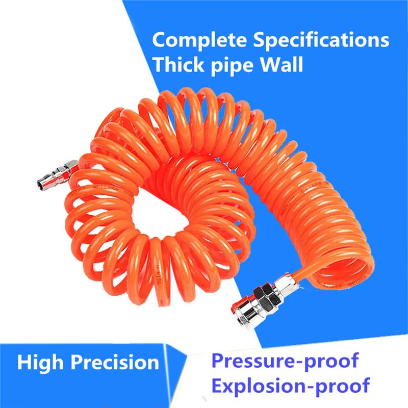 

3M 6M 9M 12M 15M Pneumatic Tool PU 6X4 8X5 12X8mm Air Compressor Telescopic Spiral Hose Spring Tube Flexible Pipe PP20+SP20 Type