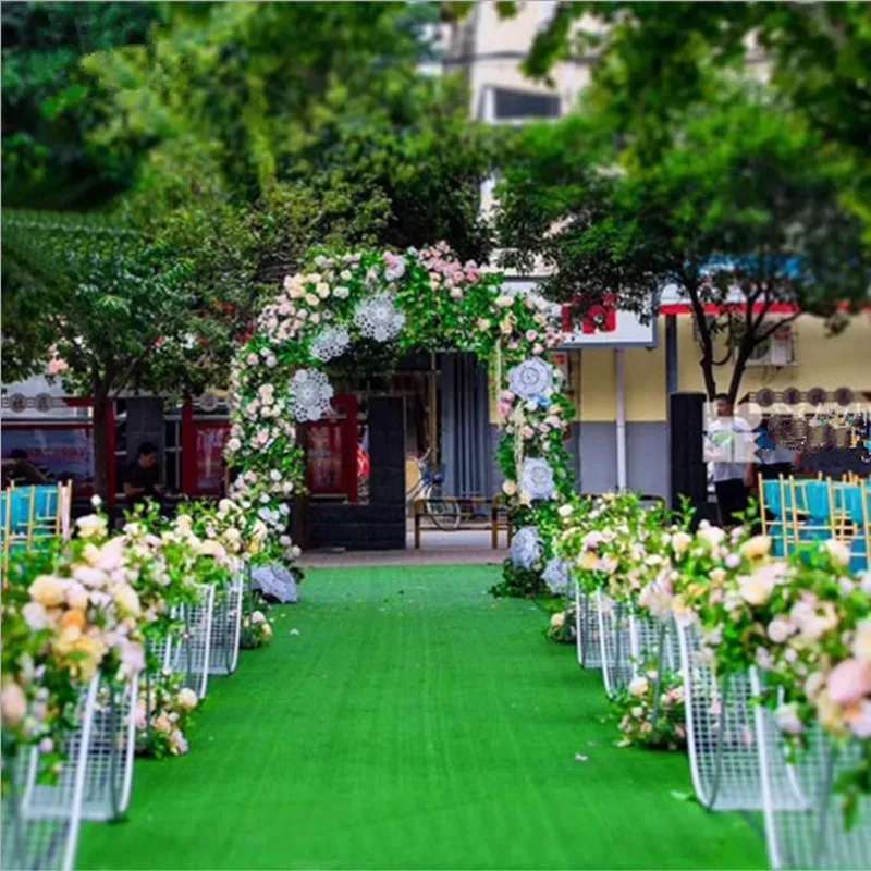 Upscale Wedding Decorations Props Iron S-shaped Big Wave Path Road Lead Party Stage Aisle Runner Cited Flower Shelf Supplies