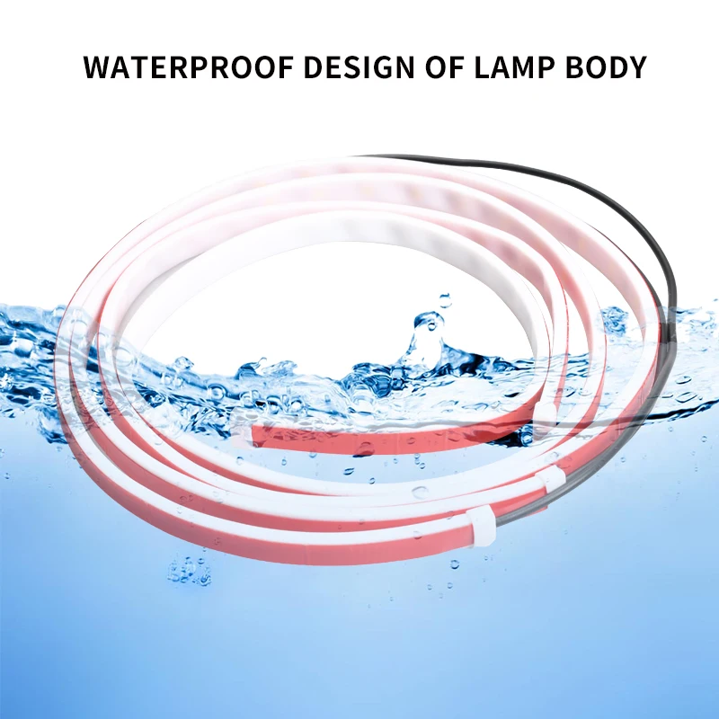 Car Interior Door Welcome Light LED Safety Warning Strobe Signal Lamp Strip 120cm Waterproof 12V Auto Decorative Ambient Lights image 2