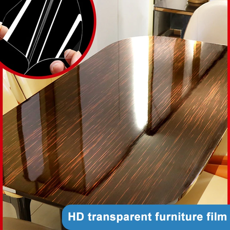 Adhesive Table Protective Film Glossy Clear Protection Anti-scratch Heat Resistant Furniture Stickers for Home SAL99