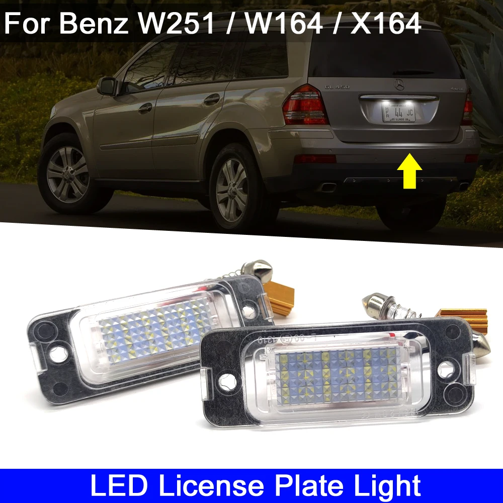 12V Car White LED Number License Plate Light For Benz R280 R300 R350 ML500 ML450 ML350 ML300 GL500 GL450 GL420 GL350 GL320