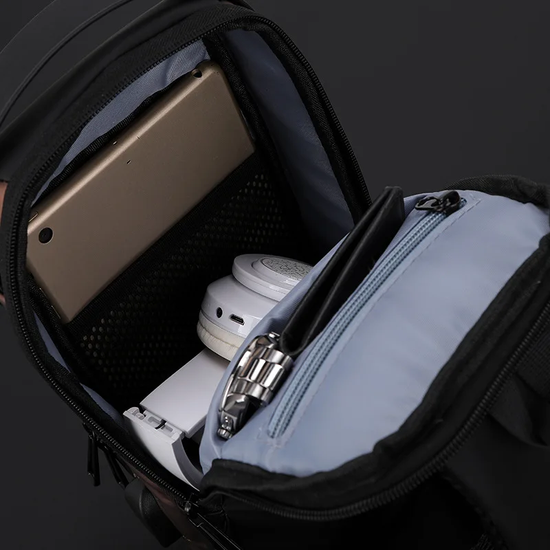 Men's chest bag password anti-theft backpack one shoulder sports waterproof crossbody cool sports car motorcycle bag