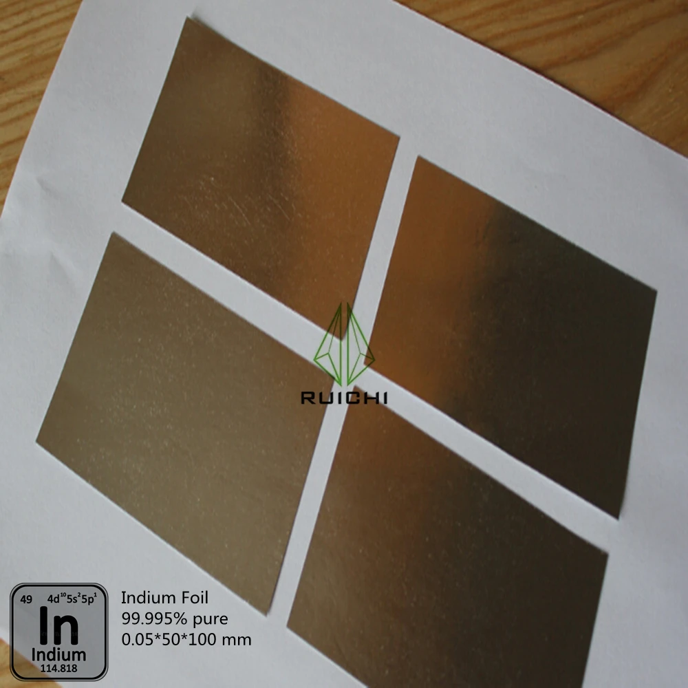 

Indium Foil 0.05*50*100mm 99.995% Pure Indium Foil Metal Sheet