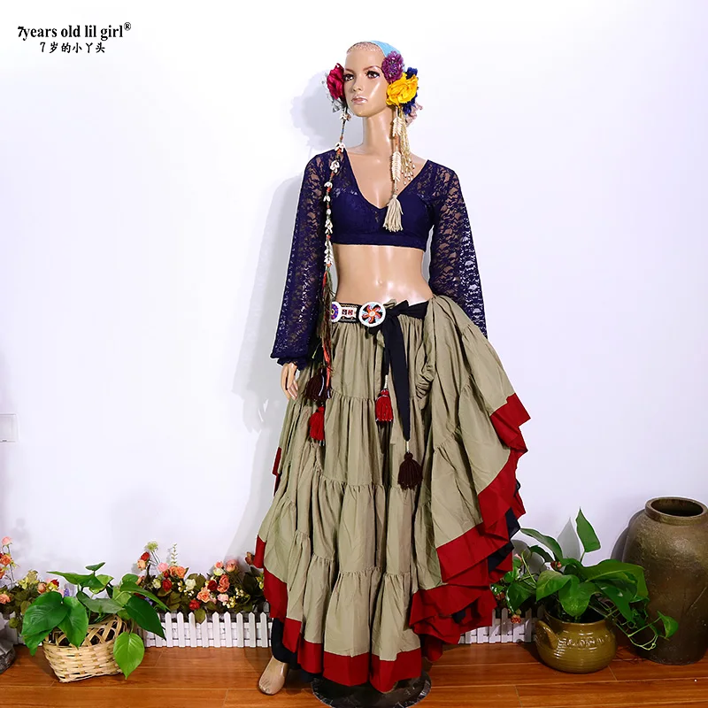 Belly Dance Top Ats Tribal Iace Choli Ianternเสื้อ \ \ \ \ \ \ \ \ \ \ \ \ \ \ \ \ \ 'Sเครื่องแต่งกายFQQ03