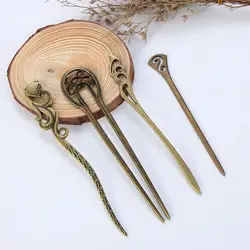 Fashion Women Hair Sticks Vintage Metallic Hair Clip Hair Care Hairpin Bronze Hairpins Curved Hair Accessories Styling Tools