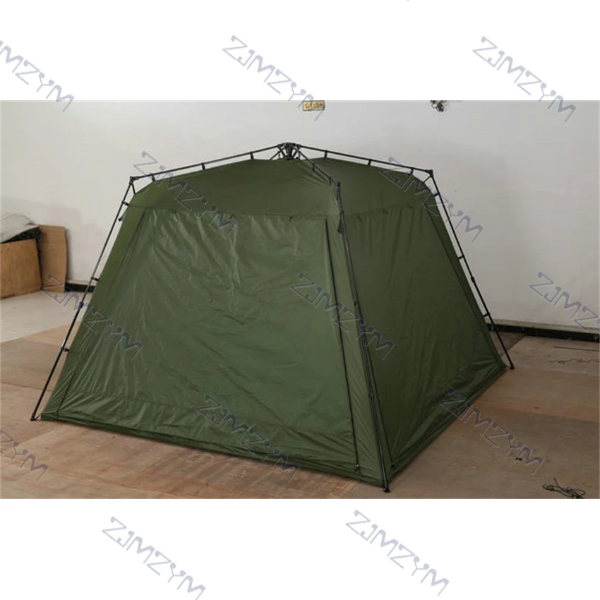 5-8 People Large Military Tent Outdoor Camping Tent Army Green Pavilion Fast Open Quartet Tent With Mosquito Nets 300*300*230cm