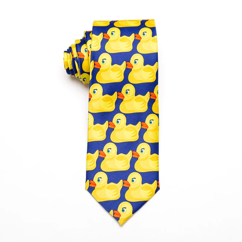 Funny yellow funny duck tie unisex fancy little yellow duck tie casual business party personality tie fashion gift