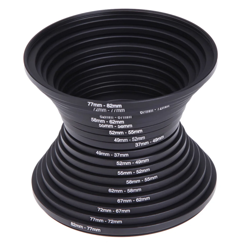 

100% GUARANTEE 18pcs Camera Lens Filter Step Up & Down Ring Adapter For Canon Nikon sony all camera DSLR