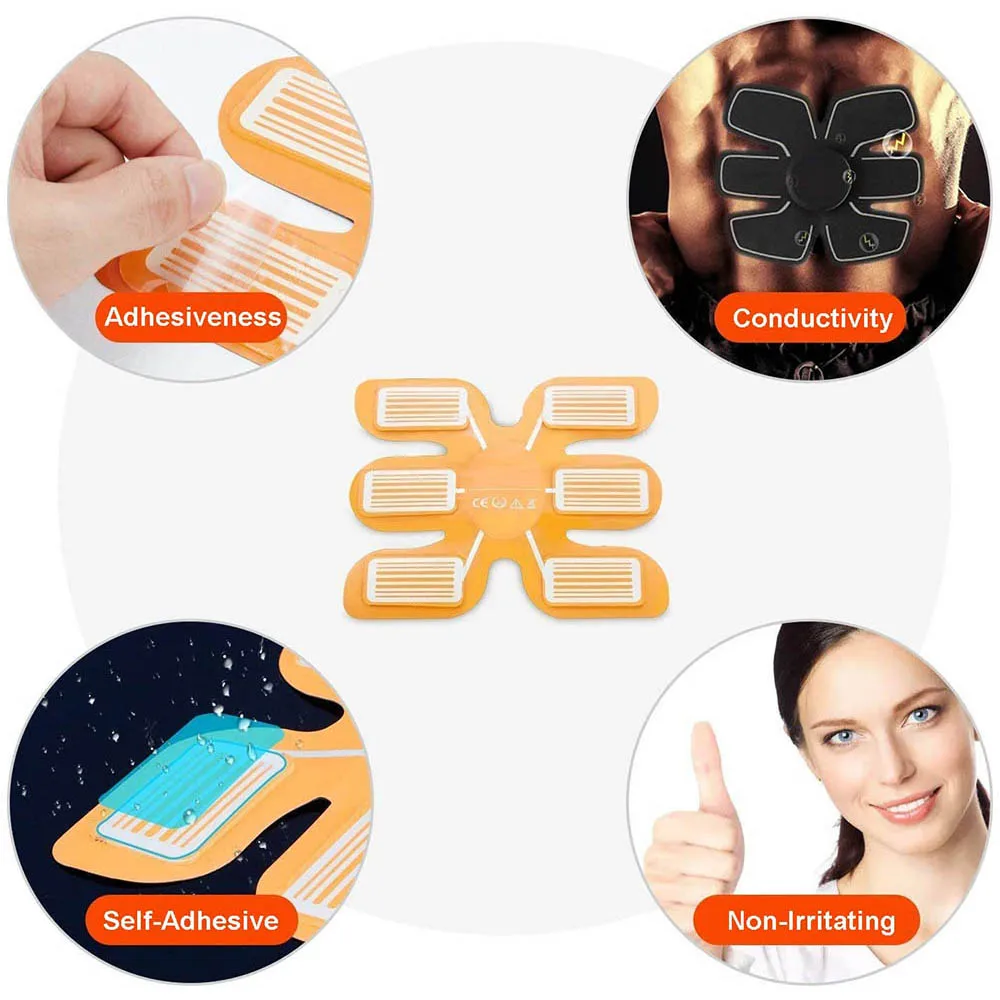 14PCS EMS Abs Replacement Pads Hydrogel Sticker Massage Cushion Muscle Stimulator Abs Toner Accessories Gel Sheets view 5