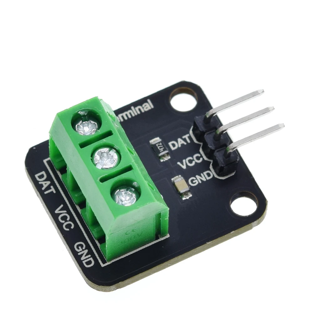 DS18B20 Kit Módulo Sensor de Temperatura, Cabo Digital, Sonda de Aço Inoxidável, Terminal Adaptador para Arduino, à prova d'água, 100cm