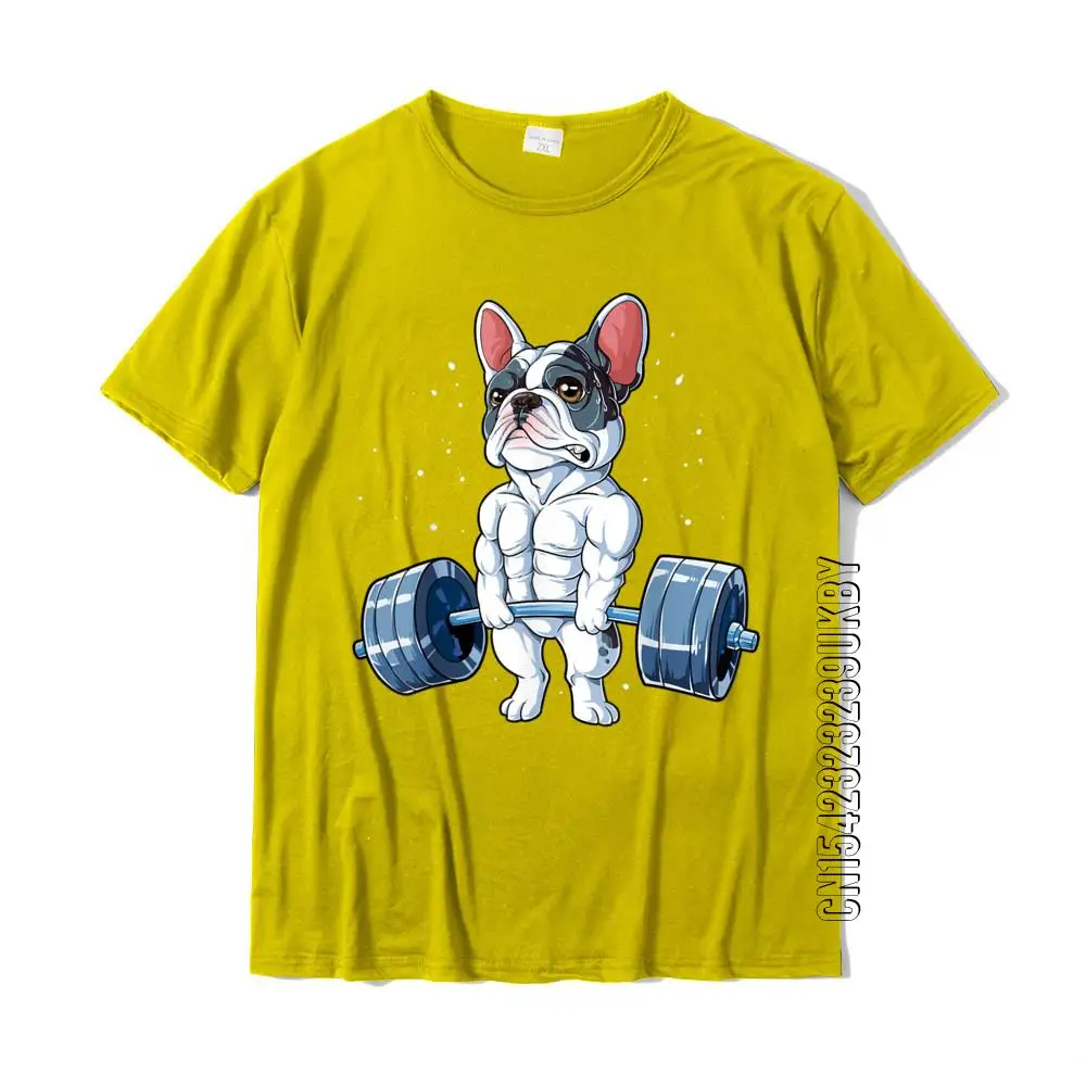 French Bulldog Weightlifting Funny Deadlift Men Fitness Gym T-Shirt TShirt Latest Cute Cotton Fabric Boy Tee Shirt Casual