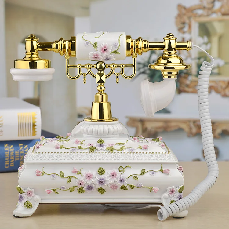 Retro Vintage rilievo Antique Telephones European resin Handmade phone Telephone Landline fixed For Home Office hotel