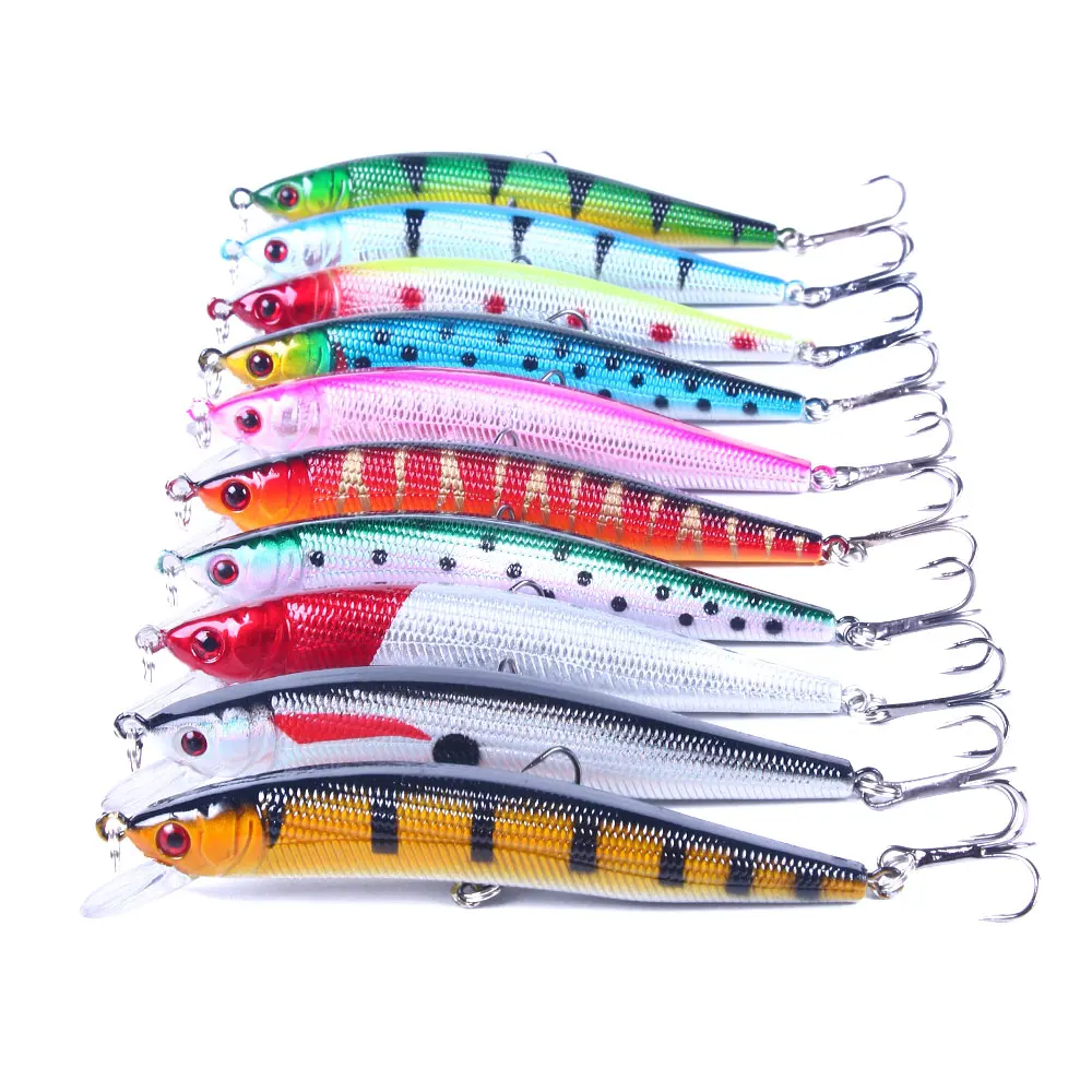 

NEW UP 10pcs 10cm 8.4g Minnow Fishing Lure Hard Artificial Bait Fishing Wobblers Pike Carp Bait Crankbaits Fishing Tackle