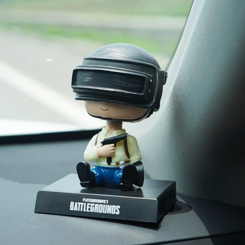 PUBG Battlefield Lovers Car Decoration Shake Head Doll Eat Chicken Car Ornaments Mobile Phone Holder Aroma Base Car Accessories