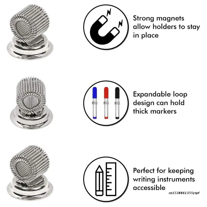 Магнитные зажимы для ручки, металлический держатель для ручек, самоклеящийся органайзер для карандашей
